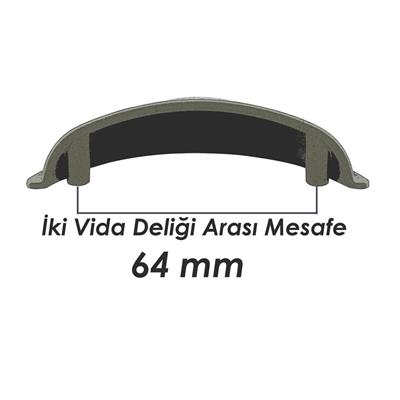 FDS Çanak Kulp - 64 mm Antik Gümüş Mobilya Kulp (Dolap, Çekmece, Vestiyer Uyumlu)