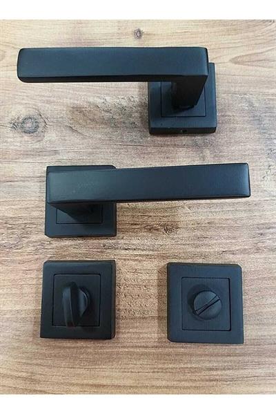 Güveniş Zigana Alm.Kare Rozetli Siyah Wc Kapı Kolu