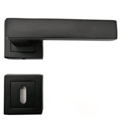 Güveniş Zigana Alm.Kare Rozetli Siyah Oda Kapı Kolu