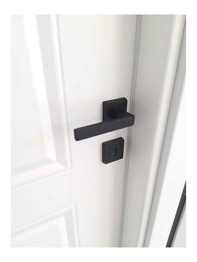 Güveniş Zigana Alm.Kare Rozetli Siyah Oda Kapı Kolu