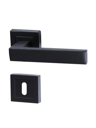 Güveniş Zigana Alm.Kare Rozetli Siyah Oda Kapı Kolu