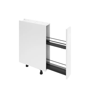 Hettich 2 Katlı Yandan Raylı Frenli Antrasit Şişelik, Baharatlık & Deterjanlık 15 cm Kapak Uyumlu Premium Line