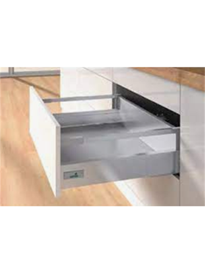 Hettich Atira Bordürlü Metal Geniş Yanaklı Gri Çekmece Seti Rayı / 35 Cm 176 mm Yanak