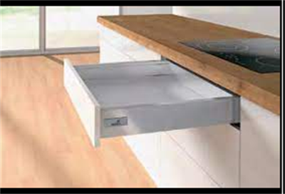 Hettich Atira Bordürsüz Metal Yanaklı Gri Çekmece Seti Rayı / 35 Cm