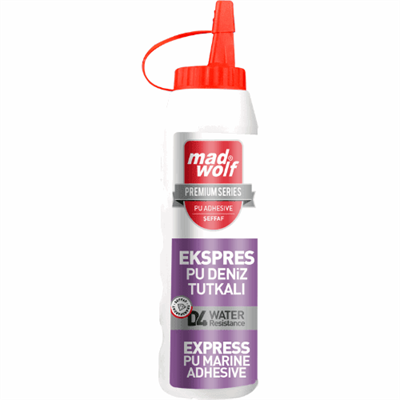 Mad Wolf Express PU Deniz Tutkalı - D4 Suya Dayanıklı, Şeffaf 500 Gr