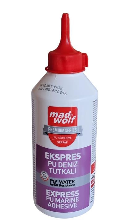 Mad Wolf Express PU Deniz Tutkalı - D4 Suya Dayanıklı, Şeffaf 500 Gr