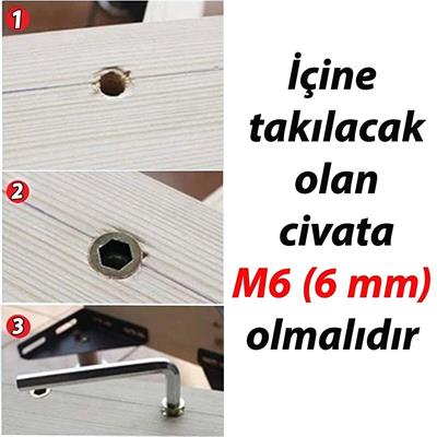 Metal Euro Dişli Dübel Ahşap Dübeli M6 8x13 Diş Çinko Mobilya Bağlantı Ünite Birleştirme
