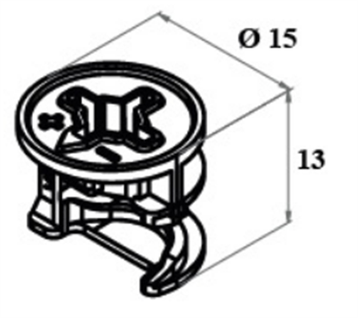 Minifiks Gövde Çinko 18 mm Sunta Mdf için Çap 15 mm Boy 13 mm Kafa