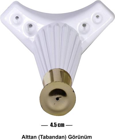 Nefes Plastik Ayak 15 cm Beyaz - Altın Mobilya Koltuk Dolap Komidin Gardrop Baza Ayağı