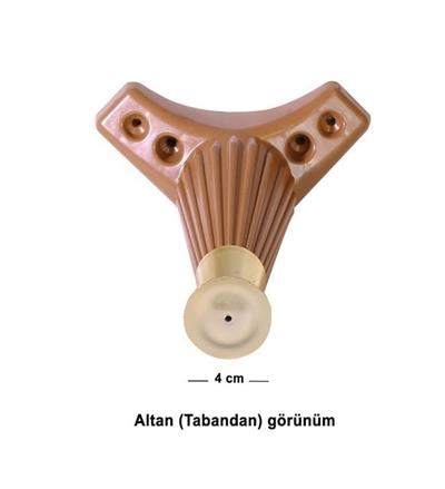 Nefes Plastik Ayak 15 Cm Kahve - Altın Mobilya Koltuk Dolap Komidin Gardrop Baza Puf Ayağı