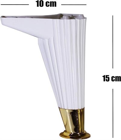 Nefes Plastik Ayak 18 cm Beyaz - Altın Mobilya Koltuk Dolap Komidin Gardrop Baza Ayağı