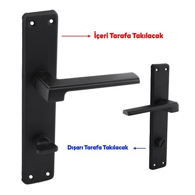 Nobel Panama Aynalı Siyah Wc Kapı Kolu