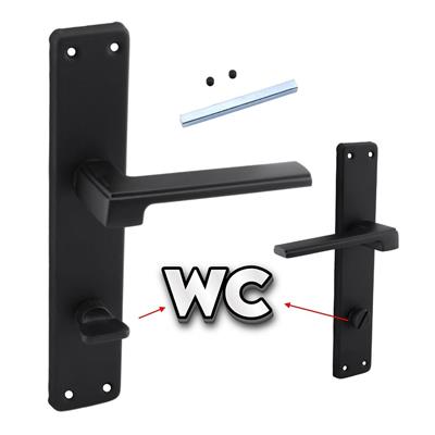 Nobel Panama Aynalı Siyah Wc Kapı Kolu