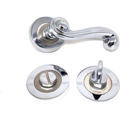 Özen Gül Alm.Yuv.Rozetli Albifirin Saten Wc Kapı Kolu