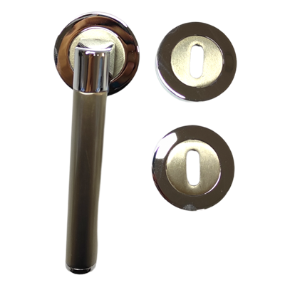 Özen Round Zamak Yuv.Rozetli Saten Oda Krom Kapı Kolu