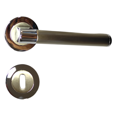 Özen Round Zamak Yuv.Rozetli Saten Oda Krom Kapı Kolu