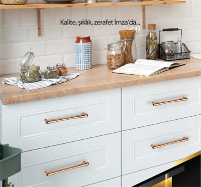 Paris 224 mm Mat Altın Kulp Mobilya Dolap Çekmece Vestiyer Kulpları
