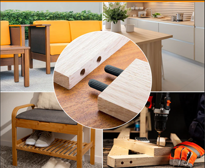 Plastik Dübel Pimleri 8 mm 3 cm Boy | Sert Plastik Yivli Kavela | Düz Yivli Siyah Kavela