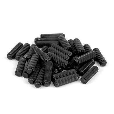 Plastik Dübel Pimleri 8 mm 3 cm Boy | Sert Plastik Yivli Kavela | Düz Yivli Siyah Kavela