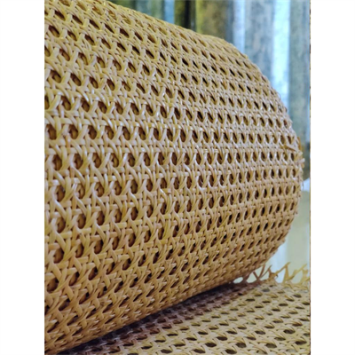 PVC Plastik Örme Gürgen Kayın Renk Sarı Dekoratif Hasır, Hazeran, Rattan 45x100 cm 1 Metre