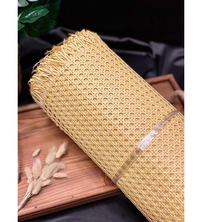 PVC Plastik Örme Gürgen Kayın Renk Sarı Dekoratif Hasır, Hazeran, Rattan 60x100 cm 1 Metre