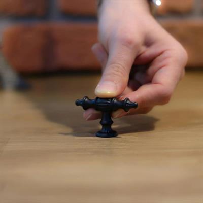 Şehzade Mat Siyah Düğme Kulp Mobilya Dolap Çekmece Vestiyer Kulpları