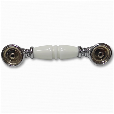 Umut 243 - 96 mm Beyaz Krom Porselen Kulp Mobilya Dolap Çekmece Vestiyer Kulpları