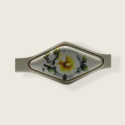 Ventus 128 mm Beyaz Zamak Çiçek Desenli Kulp Mobilya Dolap Çekmece Vestiyer Kulpları