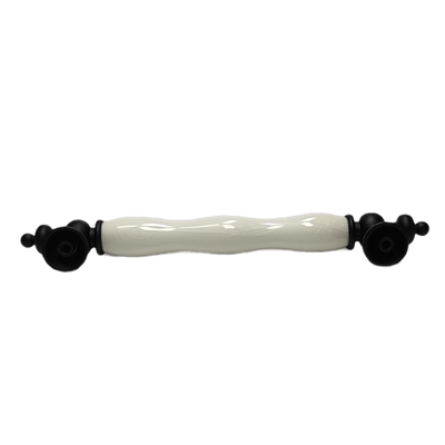 Ventus 128 mm Siyah Beyaz Zamak Kulp Mobilya Dolap Çekmece Vestiyer Kulpları