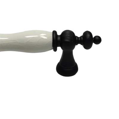 Ventus 128 mm Siyah Beyaz Zamak Kulp Mobilya Dolap Çekmece Vestiyer Kulpları