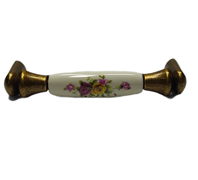 Ventus 96 mm Antik Bakır Zamak Desenli Kulp Mobilya Dolap Çekmece Vestiyer Kulpları
