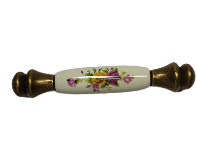 Ventus 96 mm Antik Bakır Zamak Desenli Kulp Mobilya Dolap Çekmece Vestiyer Kulpları