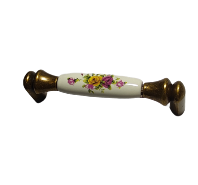 Ventus 96 mm Antik Bakır Zamak Desenli Kulp Mobilya Dolap Çekmece Vestiyer Kulpları