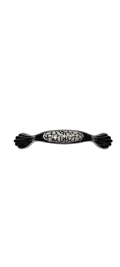 Ventus 96 mm Krom Beyaz Zamak Desenli Kulp Mobilya Dolap Çekmece Vestiyer Kulpları