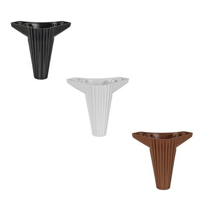 Wetra Çizgili Plastik Kulaklı Ayak 12 Cm Ceviz - Tv Ünitesi, Dolap Ayağı, Komodin, Baza, Kanepe Koltuk Ayağı, Gardrop Ayağı