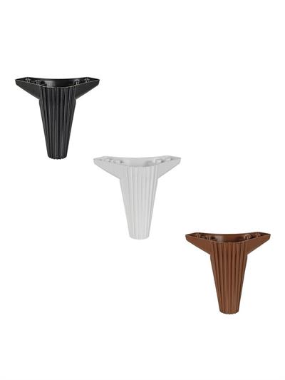 Wetra Çizgili Plastik Kulaklı Ayak 15 Cm Siyah - Tv Ünitesi, Dolap Ayağı, Komodin, Baza, Kanepe Koltuk Ayağı, Gardrop Ayağı
