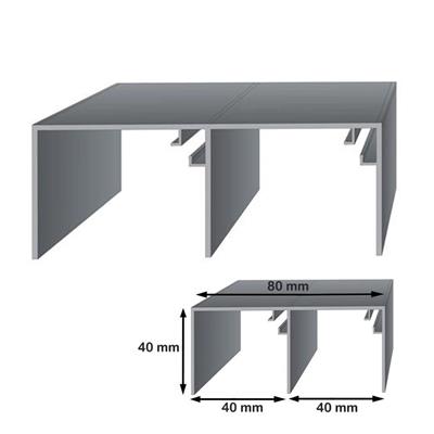 Yeniler Tc - J6 Üst Kapak Rayı Alüminyum Gardrop Rayı 250 cm