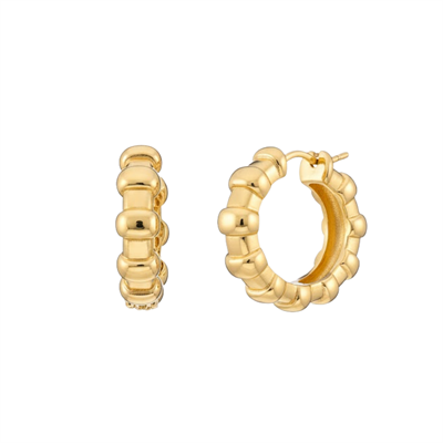 14 Ayar Altın Boğumlu Halka Küpe
