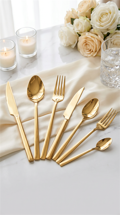 ARSEL ALİZE TİTANYUM GOLD 84 PARÇA 12 KİŞİLİK ÇATAL BIÇAK SET 