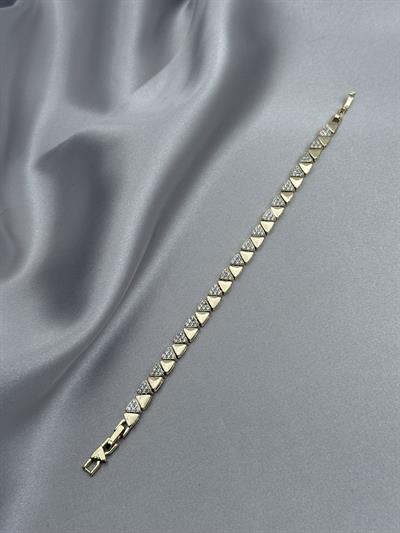 CM 14K Minimal Üçgen Zirkon Taşlı Gold Bileklik