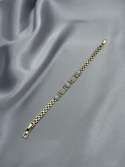 Xuping 14K Baget Model Zirkon Taşlı Gold Bileklik