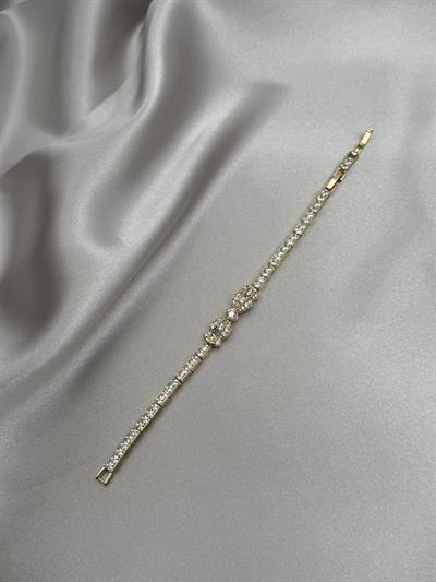 Xuping 14K Fiyonk Model Zirkon Taşlı Gold Bileklik