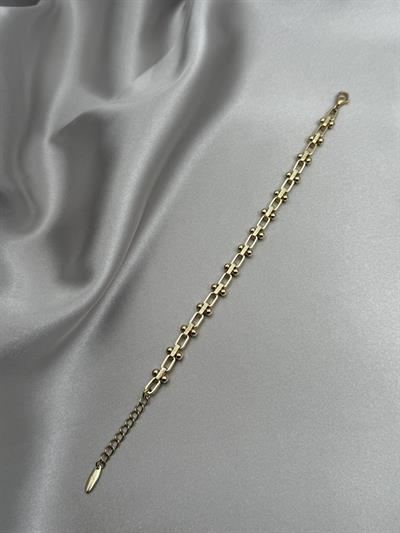 Xuping 14K İnce Zirkon Taşlı Gold Bileklik