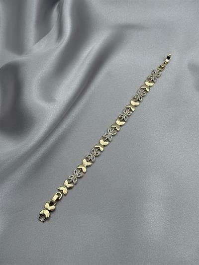 Xuping 14K Sıralı Kelebek Model Zirkon Taşlı Gold Bileklik