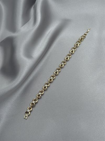 Xuping 14K Sonsuzluk Model Zirkon Taşlı Gold Bileklik