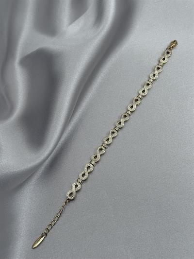 Xuping 14K Sonsuzluk Model Zirkon Taşlı Gold Bileklik