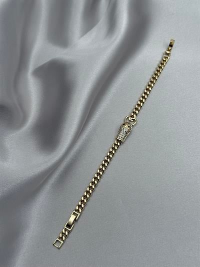 Xuping 14K Yılan Model Zirkon Taşlı Gold Bileklik