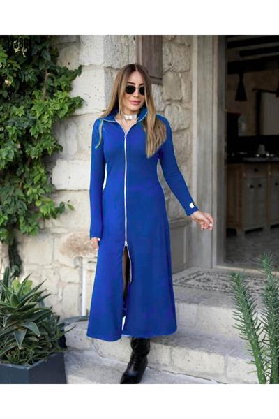 Spor Şıklık Fermuarlı Maxi Elbise