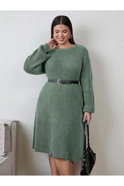 Triko Uzun Kollu Fit Kesim Elbise