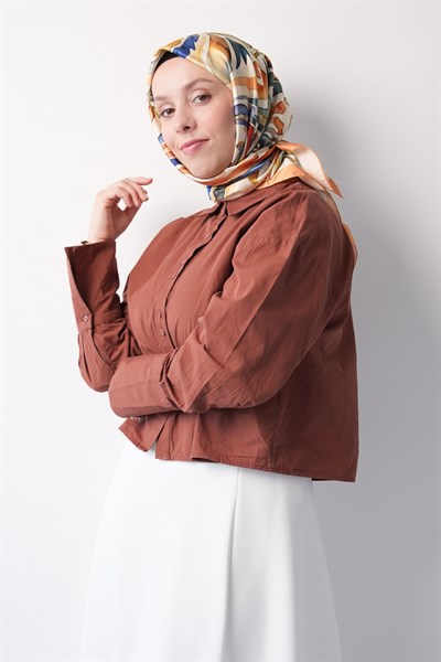 Azure Desen İpeksi Rayon Eşarp Krem